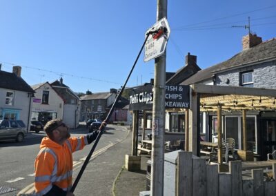 Softwashing street cleaning in West Wales